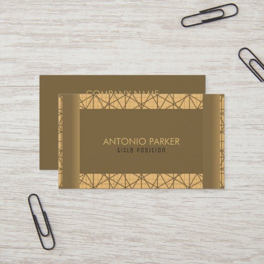 Bruine en beige geometrische vormen visitekaartje (Voorkant / Achterkant in situ)