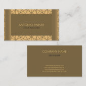 Bruine en beige geometrische vormen visitekaartje (Voorkant / Achterkant)