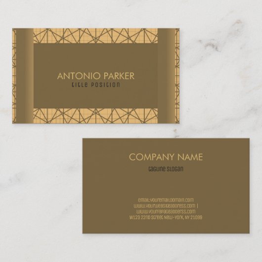 Bruine en beige geometrische vormen visitekaartje (Voorkant / Achterkant)