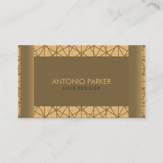 Bruine en beige geometrische vormen visitekaartje (Voorkant)