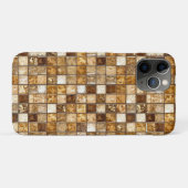 Bruine en beige mozaïektegelwand Case-Mate iPhone case (Achterkant (horizontaal))
