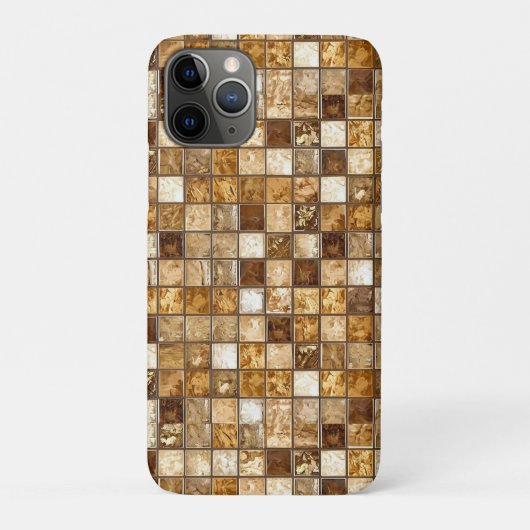 Bruine en beige mozaïektegelwand Case-Mate iPhone case (Achterkant)