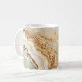Bruine en beige steen textuur koffiemok (Voorkant links)