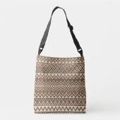 Bruine en beige zigzag crossbody tas (Achterkant)