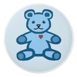  bruine en blauwe baby teddybeer keramische knop