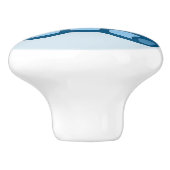 bruine en blauwe baby teddybeer keramische knop (Zijkant)