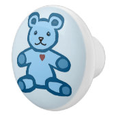 bruine en blauwe baby teddybeer keramische knop (Rechts)