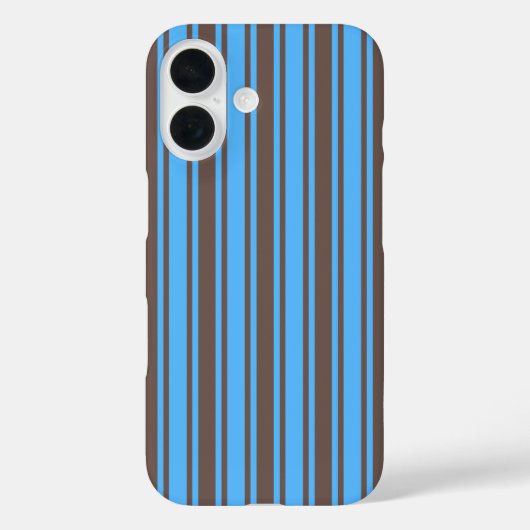 Bruine en blauwe candy strepen Case-Mate iPhone case (Achterkant)