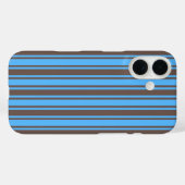 Bruine en blauwe candy strepen Case-Mate iPhone case (Achterkant (horizontaal))