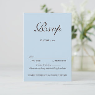 Bruine en Blauwe Huwelijks RSVP Kaart