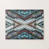Bruine en blauwe kaleidoscoop legpuzzel (Horizontaal)