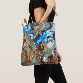 Bruine en blauwe kunsttas tote bag (Dichtbij)