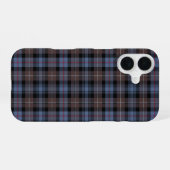 Bruine en blauwe Mackenzie Clan reproductie Schots iPhone 16 Hoesje (Achterkant horizontaal)