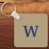 Bruine en blauwe monogrammed Sleutelhanger (Voorkant)