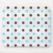 Bruine en blauwe pokadot muismat (Voorkant)