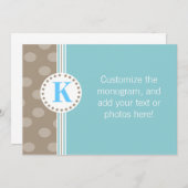 Bruine en blauwe Stippen en stripes - Aangepast ba Notitiekaartje (Voorkant / Achterkant)