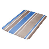 Bruine en blauwe strepen badmat (Gekanteld)
