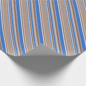Bruine en blauwe strepen cadeaupapier (Hoek)