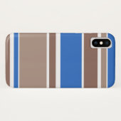 Bruine en blauwe strepen Case-Mate iPhone case (Achterkant (horizontaal))