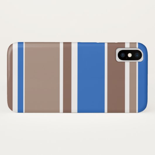 Bruine en blauwe strepen Case-Mate iPhone case (Achterkant (horizontaal))