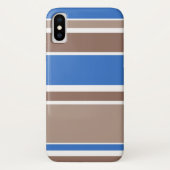 Bruine en blauwe strepen Case-Mate iPhone case (Achterkant)