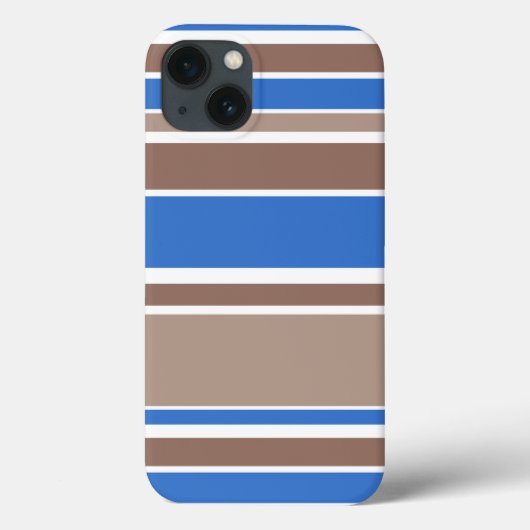 Bruine en blauwe strepen Case-Mate iPhone hoesje (Achterkant)
