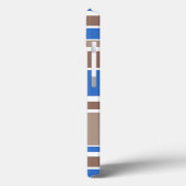 Bruine en blauwe strepen Case-Mate iPhone hoesje (Achterkant / Links)