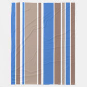 Bruine en blauwe strepen fleece deken (Voorkant)