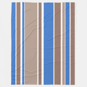 Bruine en blauwe strepen fleece deken