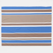Bruine en blauwe strepen fleece deken (Voorkant (Horizontaal))
