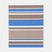 Bruine en blauwe strepen fleece deken (Voorkant)
