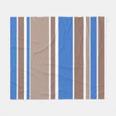 Bruine en blauwe strepen fleece deken (Voorkant (Horizontaal))