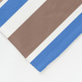 Bruine en blauwe strepen fleece deken (Hoek)