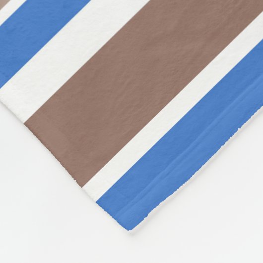 Bruine en blauwe strepen fleece deken (Hoek)