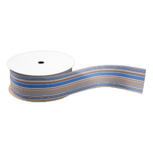 Bruine en blauwe strepen grosgrain lint