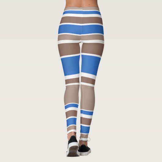 Bruine en blauwe strepen leggings (Achterkant)