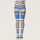 Bruine en blauwe strepen leggings (Voorkant)