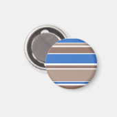 Bruine en blauwe strepen magneet (Voorkant / Achterkant)