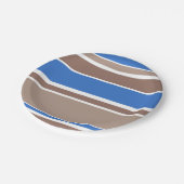Bruine en blauwe strepen papieren bordje (Gekanteld)
