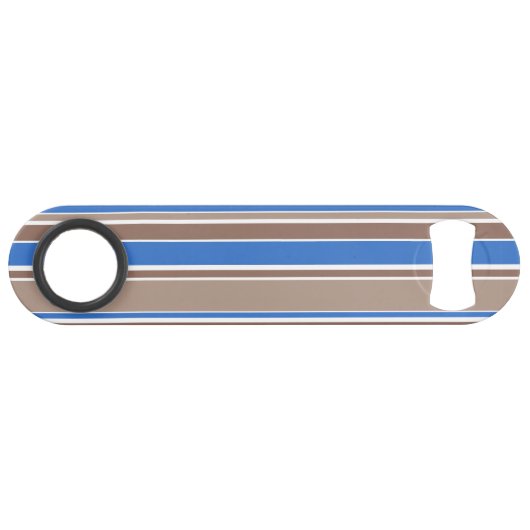 Bruine en blauwe strepen speed flessenopener (Voorkant (Horizontaal))