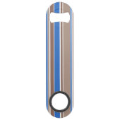 Bruine en blauwe strepen speed flessenopener (Voorkant)