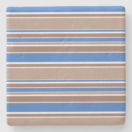 Bruine en blauwe strepen stenen onderzetter (Voorkant)