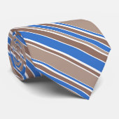 Bruine en blauwe strepen stropdas (Opgerold)