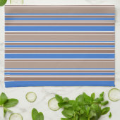 Bruine en blauwe strepen theedoek (Gevouwen)