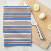 Bruine en blauwe strepen theedoek (Quarter Fold)