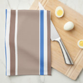 Bruine en blauwe strepen theedoek (Quarter Fold)