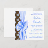 Bruine en blauwe trein Baby Boy Shower Kaart (Voorkant / Achterkant)