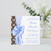 Bruine en blauwe trein Baby Boy Shower Kaart (Staand voorkant)