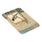 Bruine en blauwe vogel op een bijkantoor die omhoo magneet (Rechterzijde)