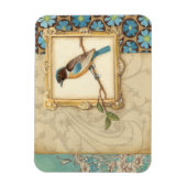 Bruine en blauwe vogel op een bijkantoor die omhoo magneet (Verticaal)